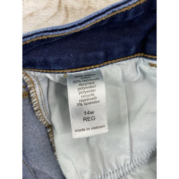 Maurices High Rise Jeans Womens 14W Dark Wash Button Fly Tapered Jegging Stretch - Picture 7 of 10